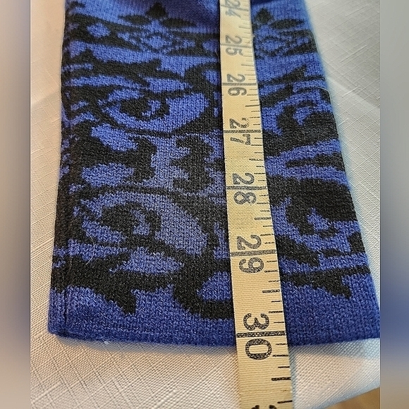 Susan Graver Women's Blue Black Button Front Cardigan Size Medium New With Tags - Picture 8 of 11